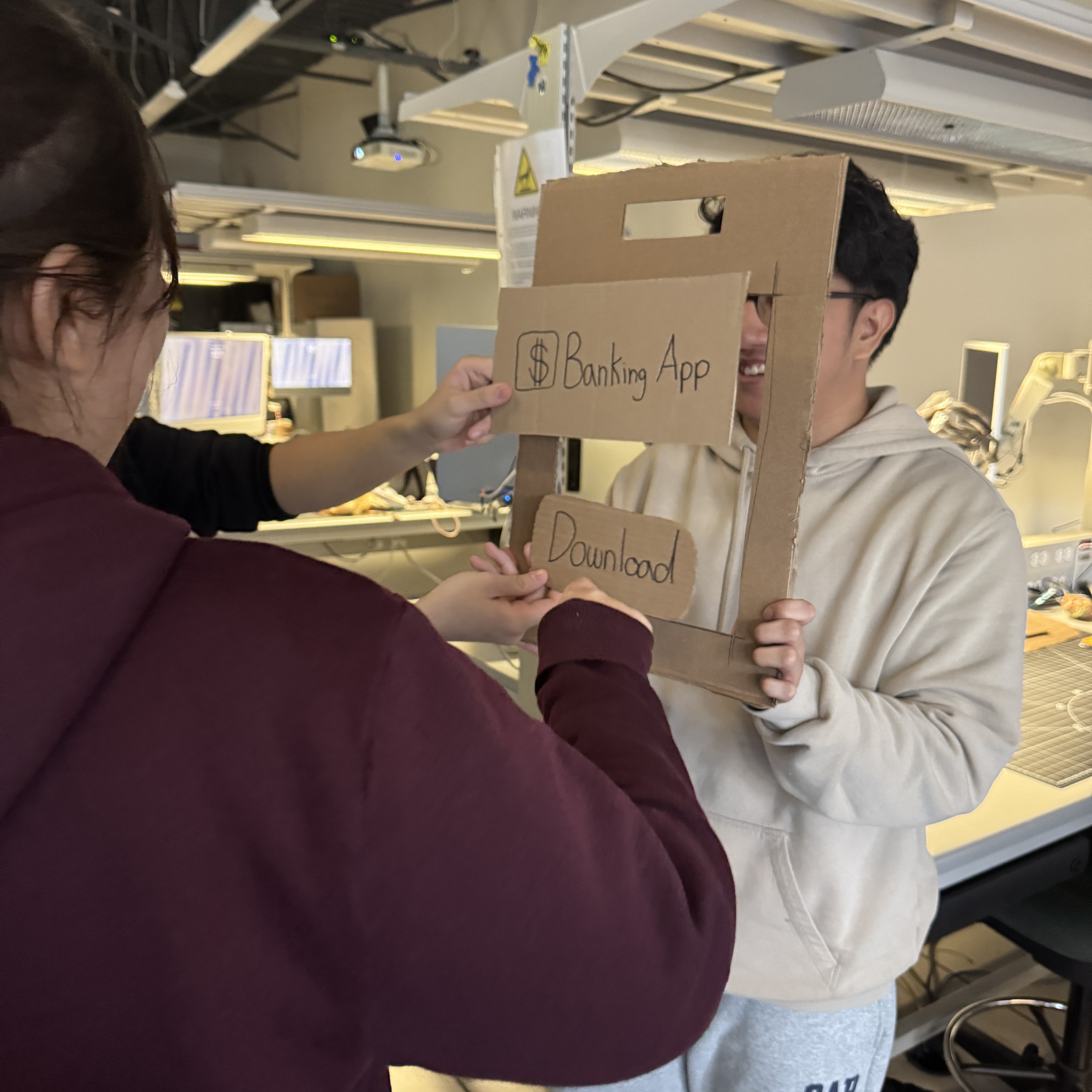 Right after the round, it was interesting to see the kinds of observations we found:
<p></p>
The user was confused about why the banking app opened immediately after downloading.<br>
The transfer funds feature was unclear and confusing; the user was unsure how to transfer funds to another account.<br>
The error message did not include a back button.<br>
There was no clear resolution to the error.
<p></p>
Next Steps:
<p></p>
Add a home page so opening the app better simulates a real-life experience.<br>
Make the transfer funds process clearer by adding an additional step or page.<br>
Add a back button to the insufficient funds page.<br>
Add a third account so the user can resolve the error by transferring funds from a different account.
<p></p>
All of this was identified simply by trying to recreate the virtual interaction.